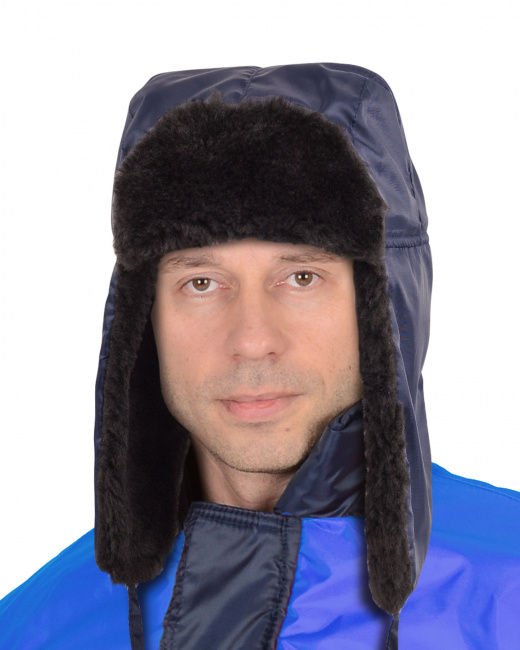 шапка ушанка антифрост синяя