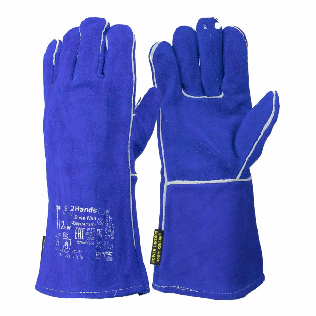 Краги спилковые пятипалые тип Blue Welding